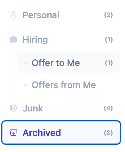 New Archived Folder in Linxa Sidebar