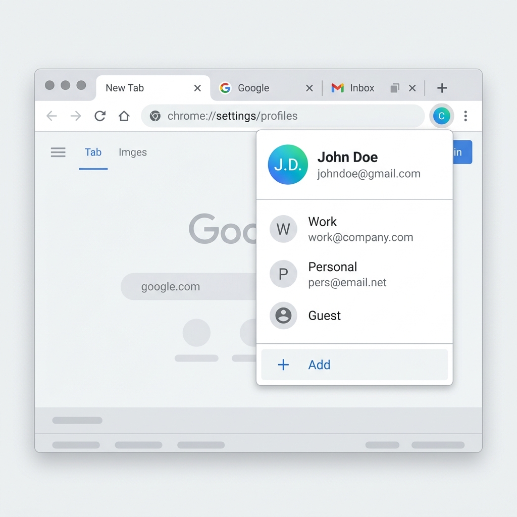 Chrome Profile Menu Dropdown
